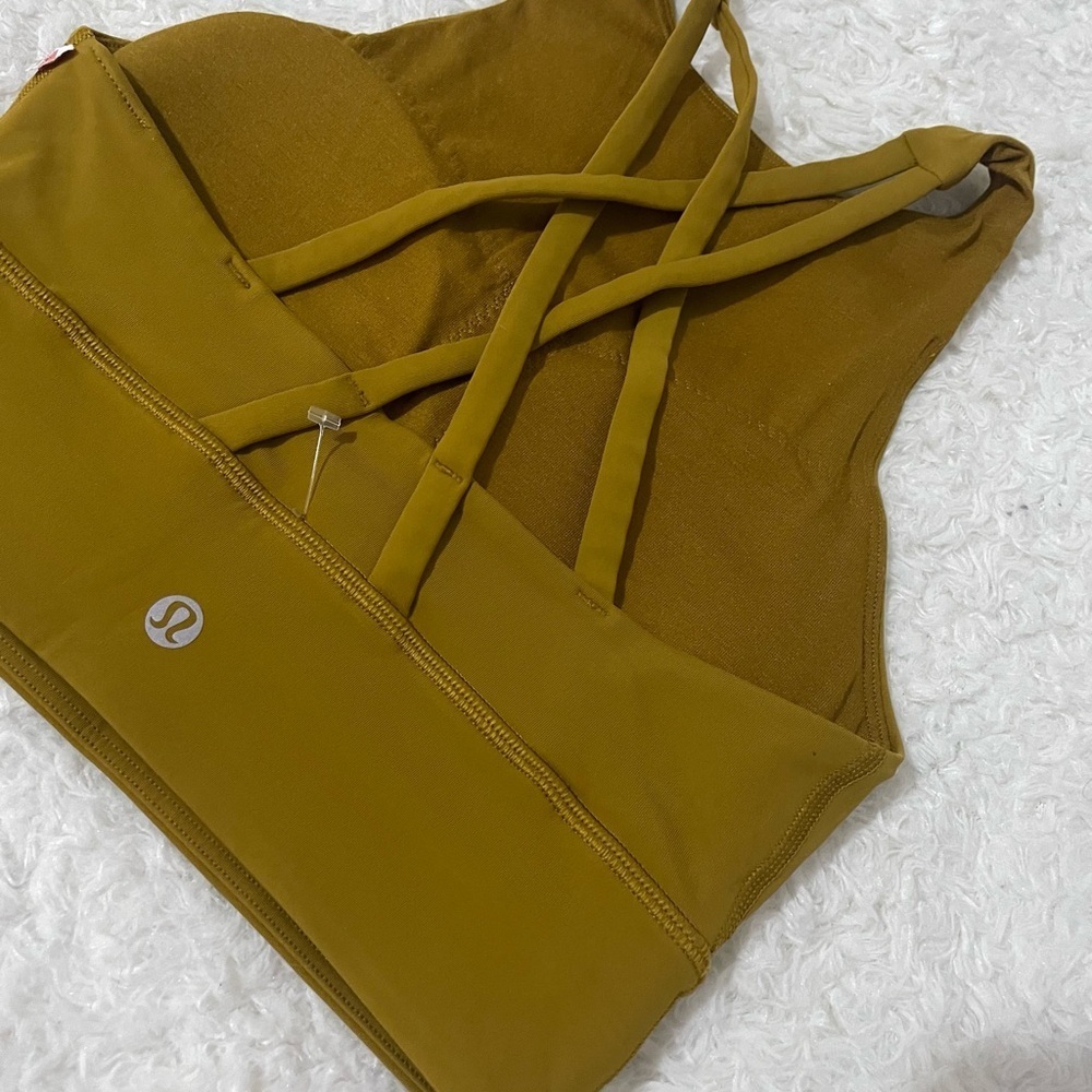 Lululemon Mustard Yellow High-Neck Sports Bra - Picture 9 of 12